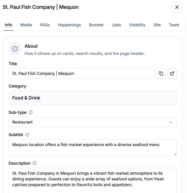 Owner editor sheet