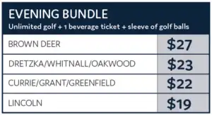 Evening Golf Bundle Rates