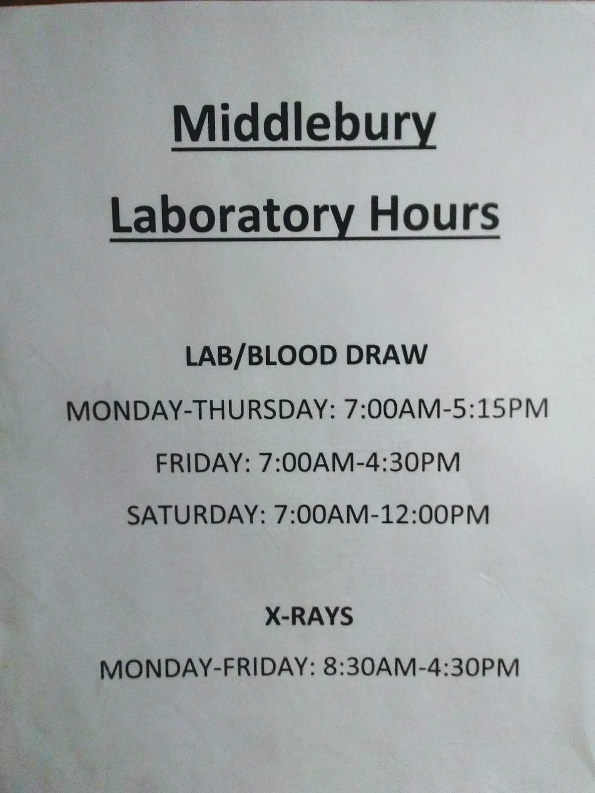 Waterbury Hosptial Blood Draw (Middlebury Office) — photo 1